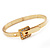 Gold Plated 'Belt' Bangle Bracelet - Adjustable up to 19cm Length - view 9