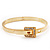 Gold Plated 'Belt' Bangle Bracelet - Adjustable up to 19cm Length - view 10