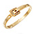 Gold Plated 'Belt' Bangle Bracelet - Adjustable up to 19cm Length - view 8
