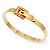 Gold Plated 'Belt' Bangle Bracelet - Adjustable up to 19cm Length - view 4
