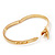 Gold Plated 'Belt' Bangle Bracelet - Adjustable up to 19cm Length - view 5