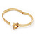 Gold Plated 'Belt' Bangle Bracelet - Adjustable up to 19cm Length - view 6