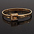 Gold Plated 'Belt' Bangle Bracelet - Adjustable up to 19cm Length - view 7