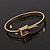 Gold Plated 'Belt' Bangle Bracelet - Adjustable up to 19cm Length - view 11
