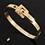 Gold Plated 'Belt' Bangle Bracelet - Adjustable up to 19cm Length - view 3