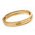 Gold Plated Oval Diamante Hinged Bangle Bracelet - 18cm Length - view 8