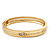 Gold Plated Oval Diamante Hinged Bangle Bracelet - 18cm Length