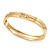 Gold Plated Oval Diamante Hinged Bangle Bracelet - 18cm Length - view 9
