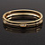 Gold Plated Oval Diamante Hinged Bangle Bracelet - 18cm Length - view 6