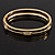 Gold Plated Oval Diamante Hinged Bangle Bracelet - 18cm Length - view 10