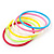 Set Of 6 Pcs Multicoloured Plastic Teens' Bangles up to 18cm wrist
