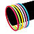 Set Of 6 Pcs Multicoloured Plastic Teens' Bangles up to 18cm wrist - view 2