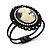 Large Diamante 'Classic Cameo' Hinged Bangle Bracelet In Black Metal - up to 18cm wrist - view 8