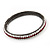 Deep Red/Clear Crystal Bangle Bracelet In Gun Metal Finish - up to 19cm length - view 4