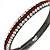 Deep Red/Clear Crystal Bangle Bracelet In Gun Metal Finish - up to 19cm length - view 2