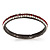 Deep Red/Clear Crystal Bangle Bracelet In Gun Metal Finish - up to 19cm length - view 5