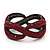 Burgundy Red Crystal 'Figure Of Eight' Hinged Bangle Bracelet - 18cm Length - view 7