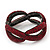 Burgundy Red Crystal 'Figure Of Eight' Hinged Bangle Bracelet - 18cm Length - view 6