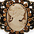 Victorian Style Cameo Brown/Citrine Diamante Bangle Bracelet (Burn Gold Finish) - view 3