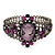 Victorian Style Cameo Purple Diamante Bangle Bracelet (Burn Silver) - view 7