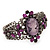 Victorian Style Cameo Purple Diamante Bangle Bracelet (Burn Silver) - view 8