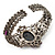 Victorian Style Cameo Purple Diamante Bangle Bracelet (Burn Silver) - view 6