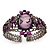 Victorian Style Cameo Purple Diamante Bangle Bracelet (Burn Silver) - view 9