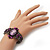 Victorian Style Cameo Purple Diamante Bangle Bracelet (Burn Silver) - view 4