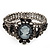 Victorian Style Cameo Black Diamante Bangle Bracelet (Gun Metal Finish) - view 6