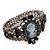 Victorian Style Cameo Black Diamante Bangle Bracelet (Gun Metal Finish) - view 5