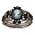 Victorian Style Cameo Black Diamante Bangle Bracelet (Gun Metal Finish) - view 7