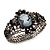 Victorian Style Cameo Black Diamante Bangle Bracelet (Gun Metal Finish) - view 8