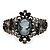 Victorian Style Cameo Black Diamante Bangle Bracelet (Gun Metal Finish) - view 9