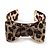 Leopard Print Bow Acrylic Cuff Bangle - up to 18cm wrist