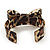 Leopard Print Bow Acrylic Cuff Bangle - up to 18cm wrist - view 3