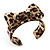 Leopard Print Bow Acrylic Cuff Bangle - up to 18cm wrist - view 4