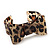 Leopard Print Bow Acrylic Cuff Bangle - up to 18cm wrist - view 5