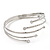 Rhodium Plated Crystal Textured Armlet Bangle - up to 29cm upper arm - view 7