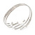 Rhodium Plated Crystal Textured Armlet Bangle - up to 29cm upper arm - view 4
