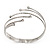 Rhodium Plated Crystal Textured Armlet Bangle - up to 29cm upper arm - view 5