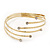 Gold Plated Crystal Textured Armlet Bangle - up to 29cm upper arm - view 9