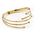 Gold Plated Crystal Textured Armlet Bangle - up to 29cm upper arm - view 6