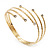 Gold Plated Crystal Textured Armlet Bangle - up to 29cm upper arm - view 10