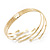 Gold Plated Crystal Textured Armlet Bangle - up to 29cm upper arm - view 4
