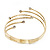 Gold Plated Crystal Textured Armlet Bangle - up to 29cm upper arm - view 5