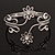 Rhodium Plated Textured 'Flowers & Twirls' Diamante Upper Arm Bracelet Armlet - Adjustable - view 5