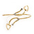 Gold Plated Textured Diamante 'Leaf' Armlet Bangle - Adjustable - view 6
