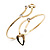 Gold Plated Textured Diamante 'Leaf' Armlet Bangle - Adjustable - view 7