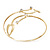 Gold Plated Textured Diamante 'Leaf' Armlet Bangle - Adjustable - view 8