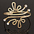 Gold Plated Textured Diamante 'Crown' Upper Arm Bracelet - Adjustable - view 5